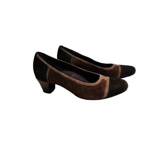 Munro American Jillian Black & Brown Colorblock Suede Pump, 8.5 - Picture 3 of 9